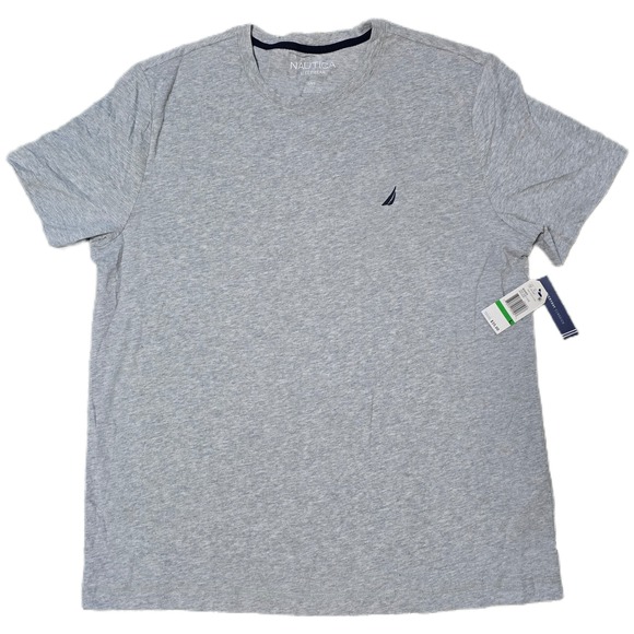 Nautica Sleepwear Mens Crew Neck T-Shirt Anchor Logo Short Sleeve Gray Large (D) - Picture 1 of 7